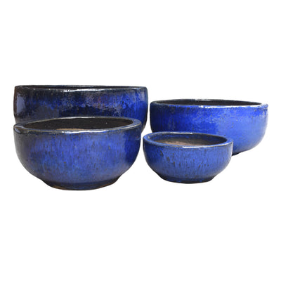 Smooth Bowl Blue Ceramic Pot