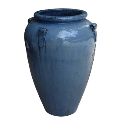 Tall Aqua Ceramic Urn