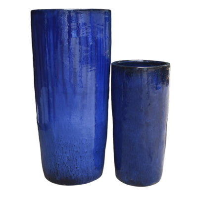 Tall Blue Ombre Ceramic Pot