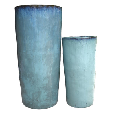 Tall Azul Ombre Ceramic Pot