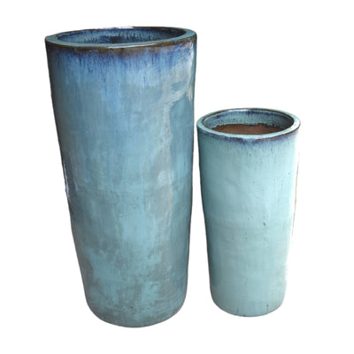 Tall Azul Ombre Ceramic Pot