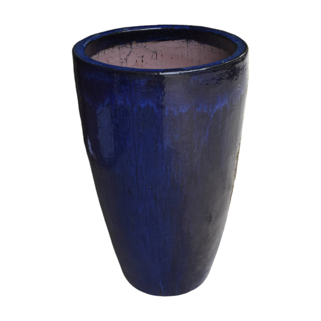 Tall Blue Basic Ceramic Pot