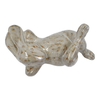 Ceramic Sleeping Rabbit Garden Figurine