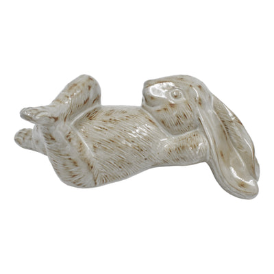Ceramic Sleeping Rabbit Garden Figurine