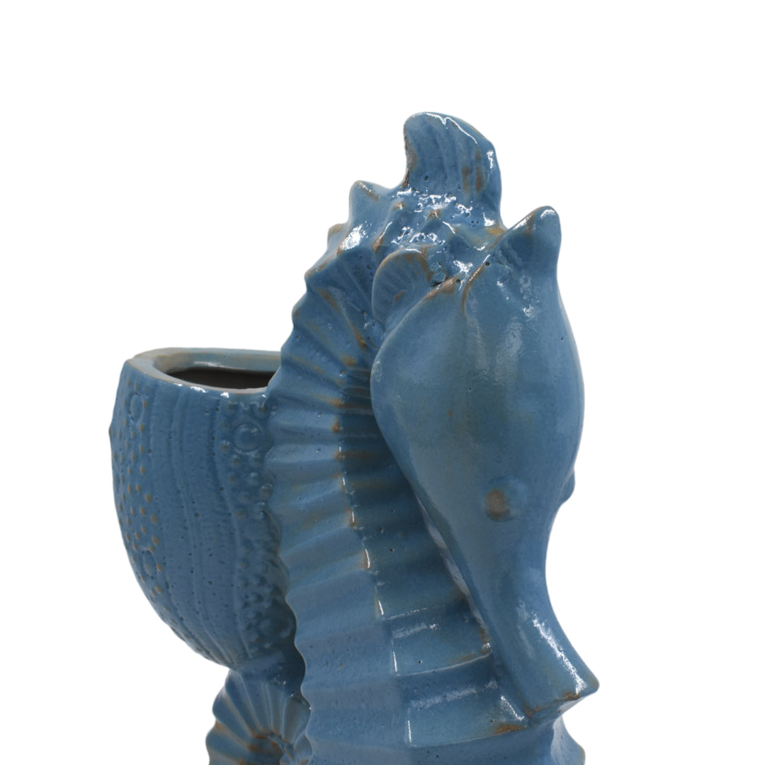 Ceramic Seahorse Garden Figurine