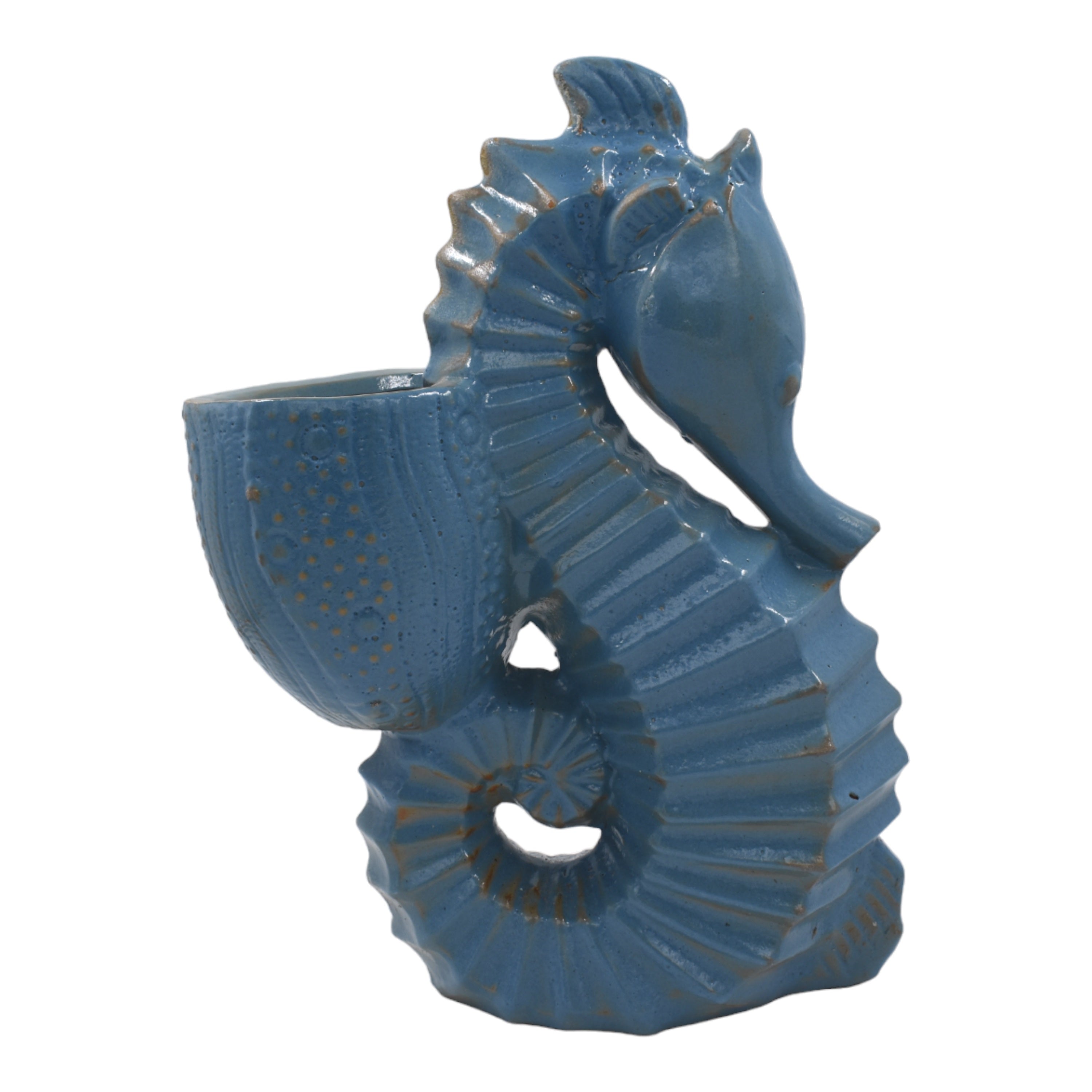 Ceramic Seahorse Garden Figurine