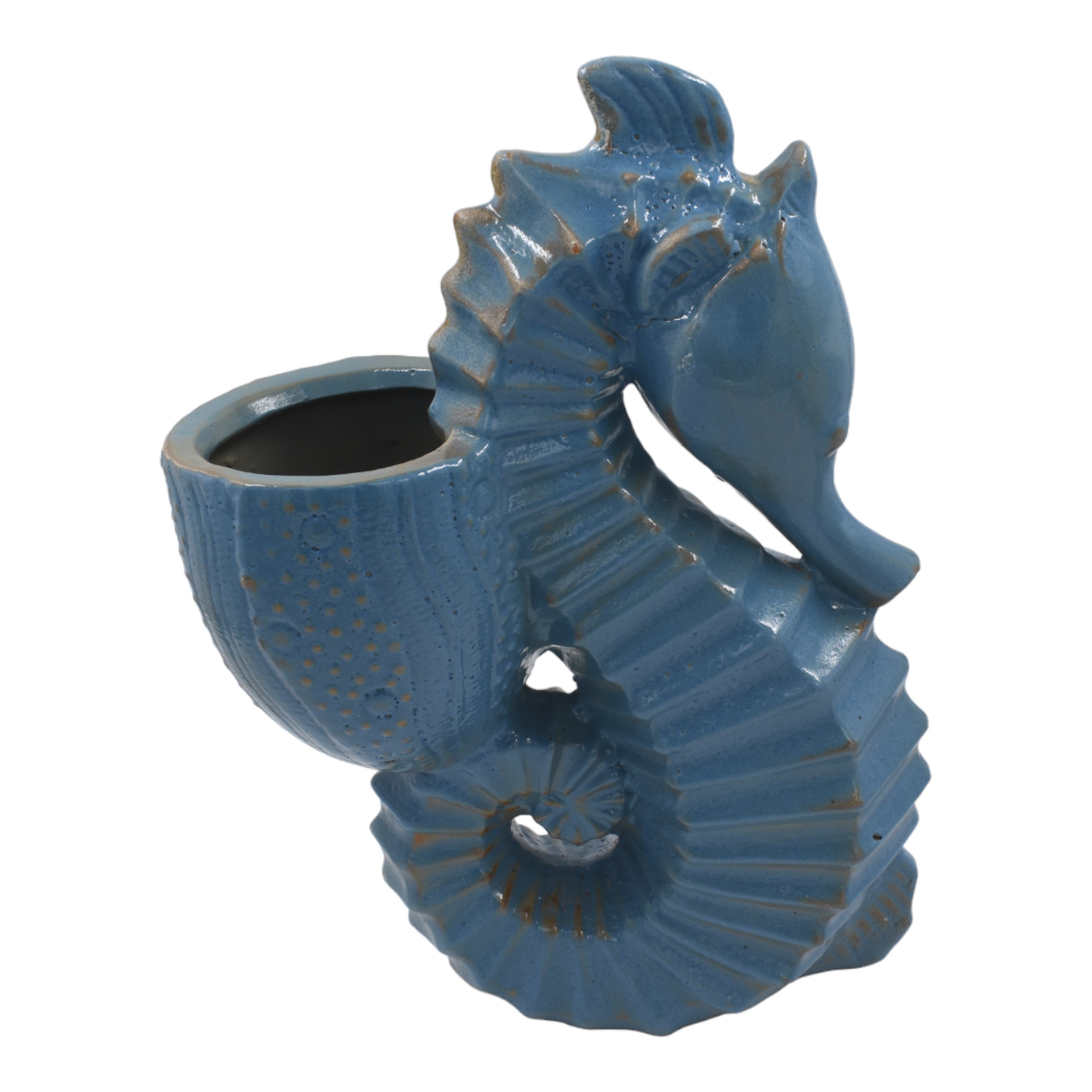 Ceramic Seahorse Garden Figurine