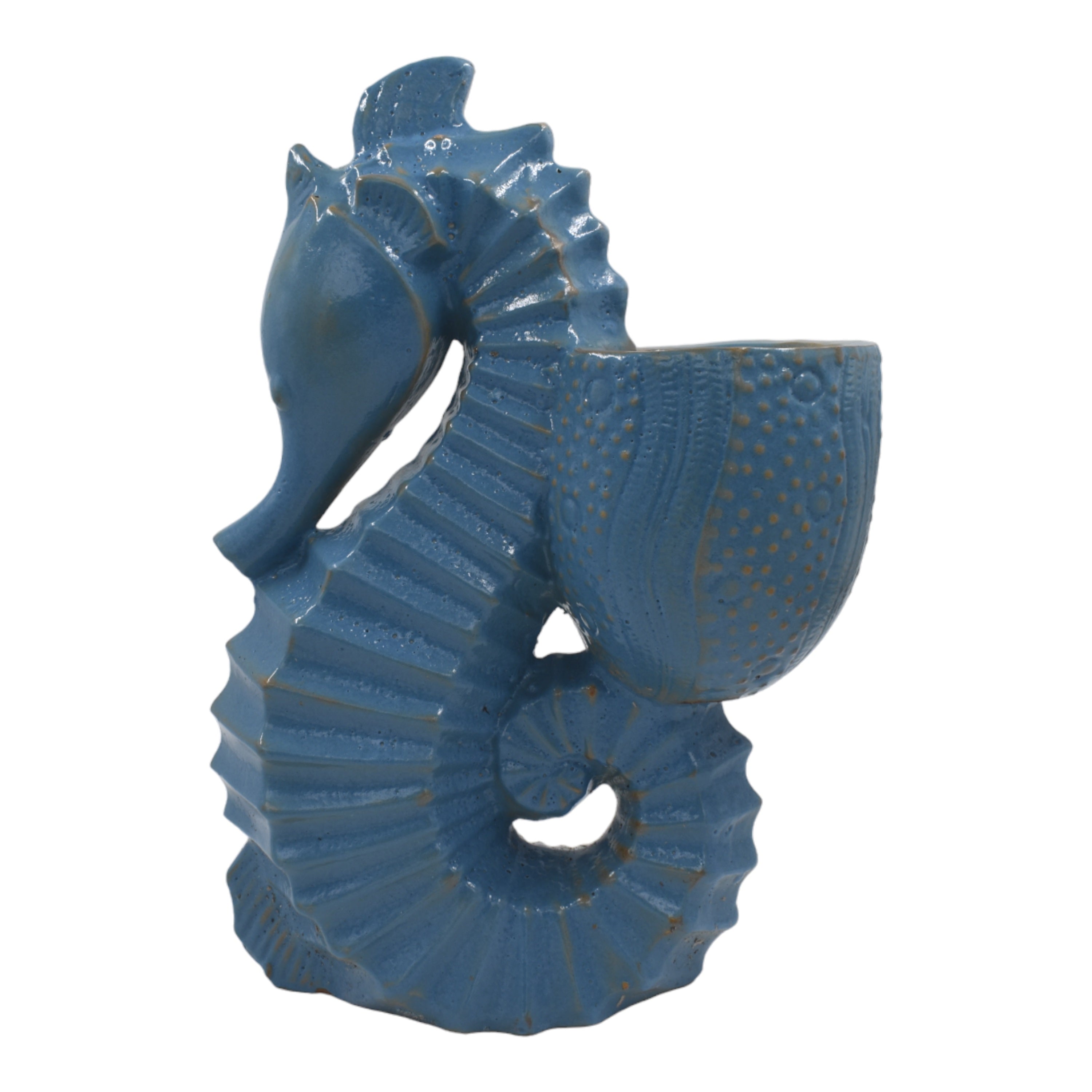 Ceramic Seahorse Garden Figurine