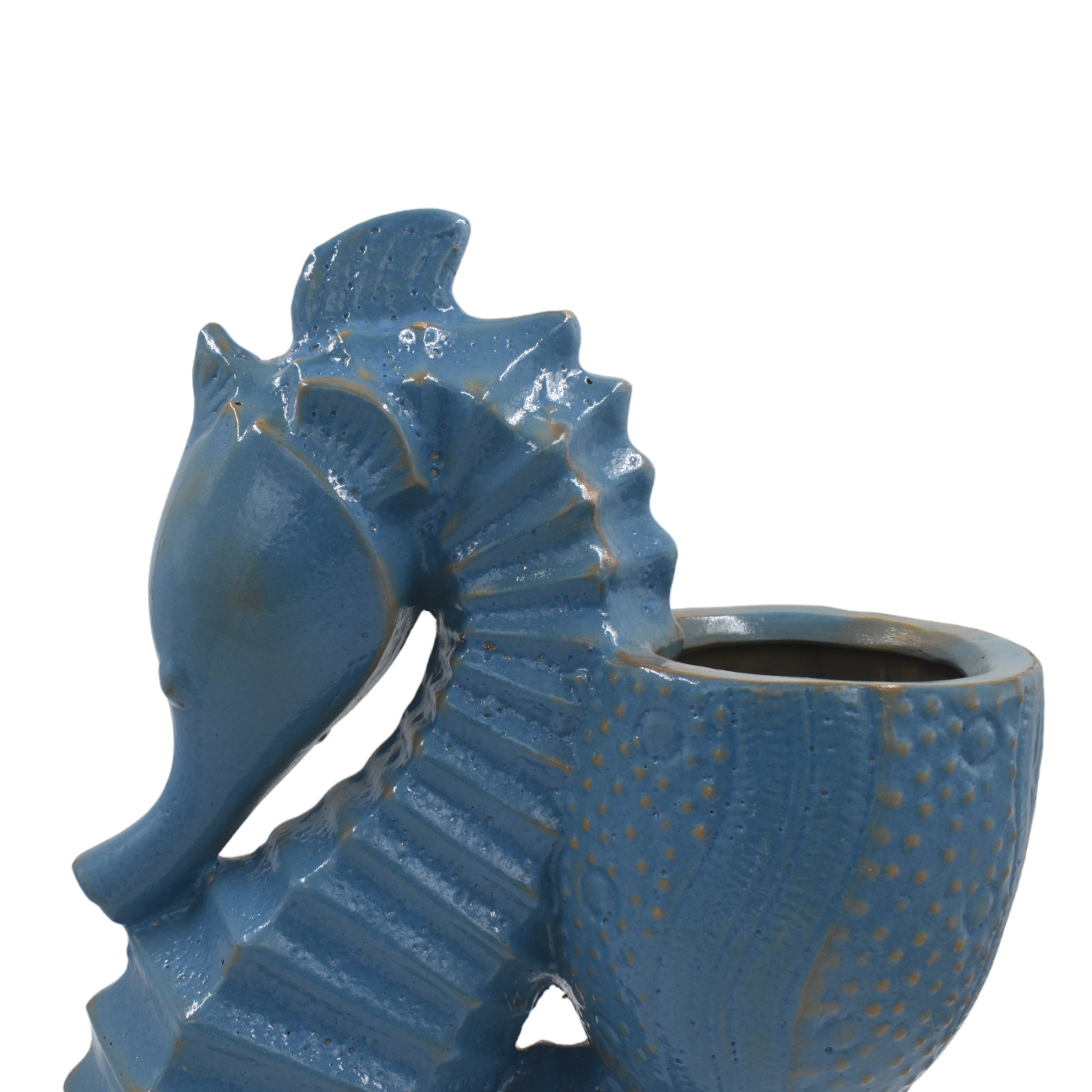 Ceramic Seahorse Garden Figurine