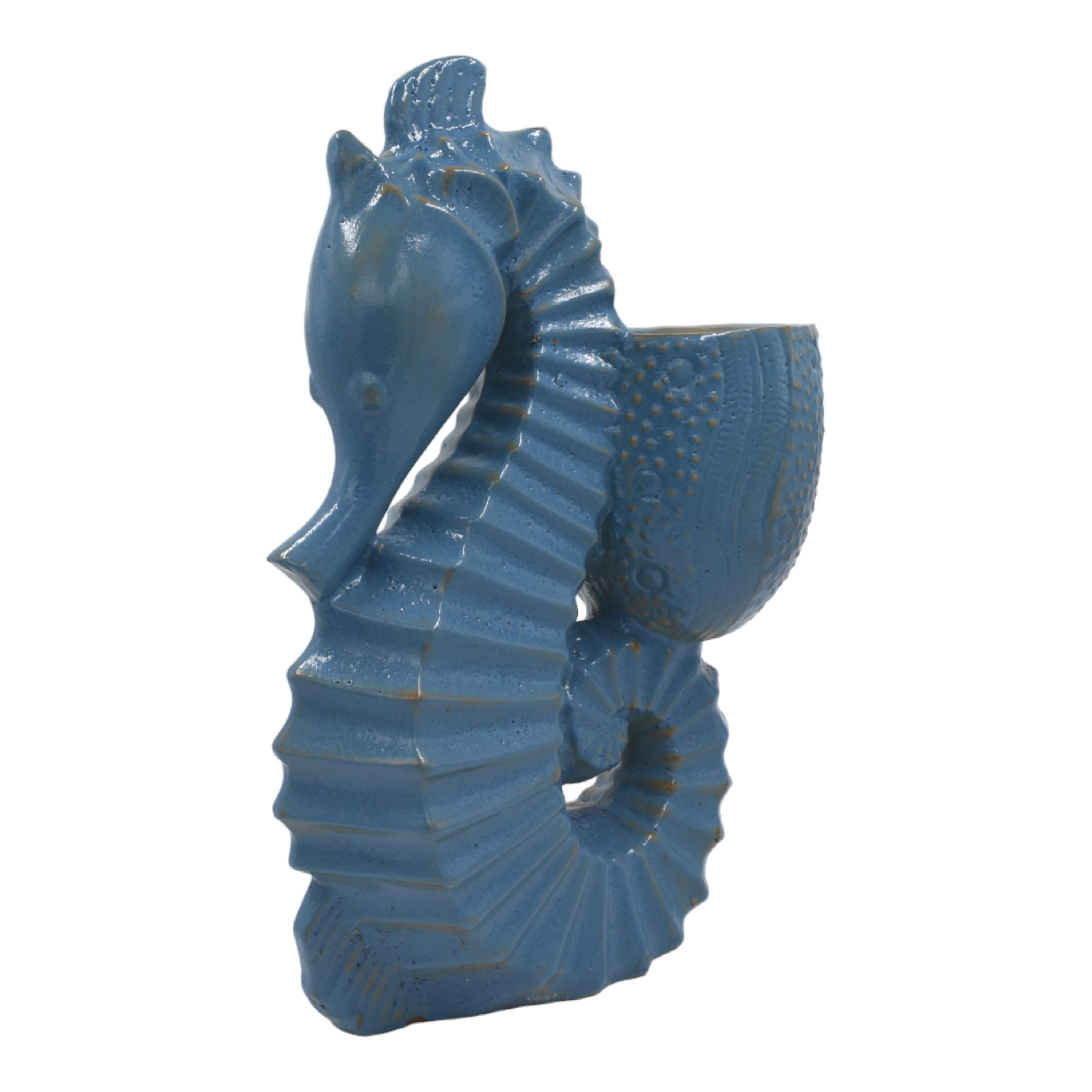 Ceramic Seahorse Garden Figurine