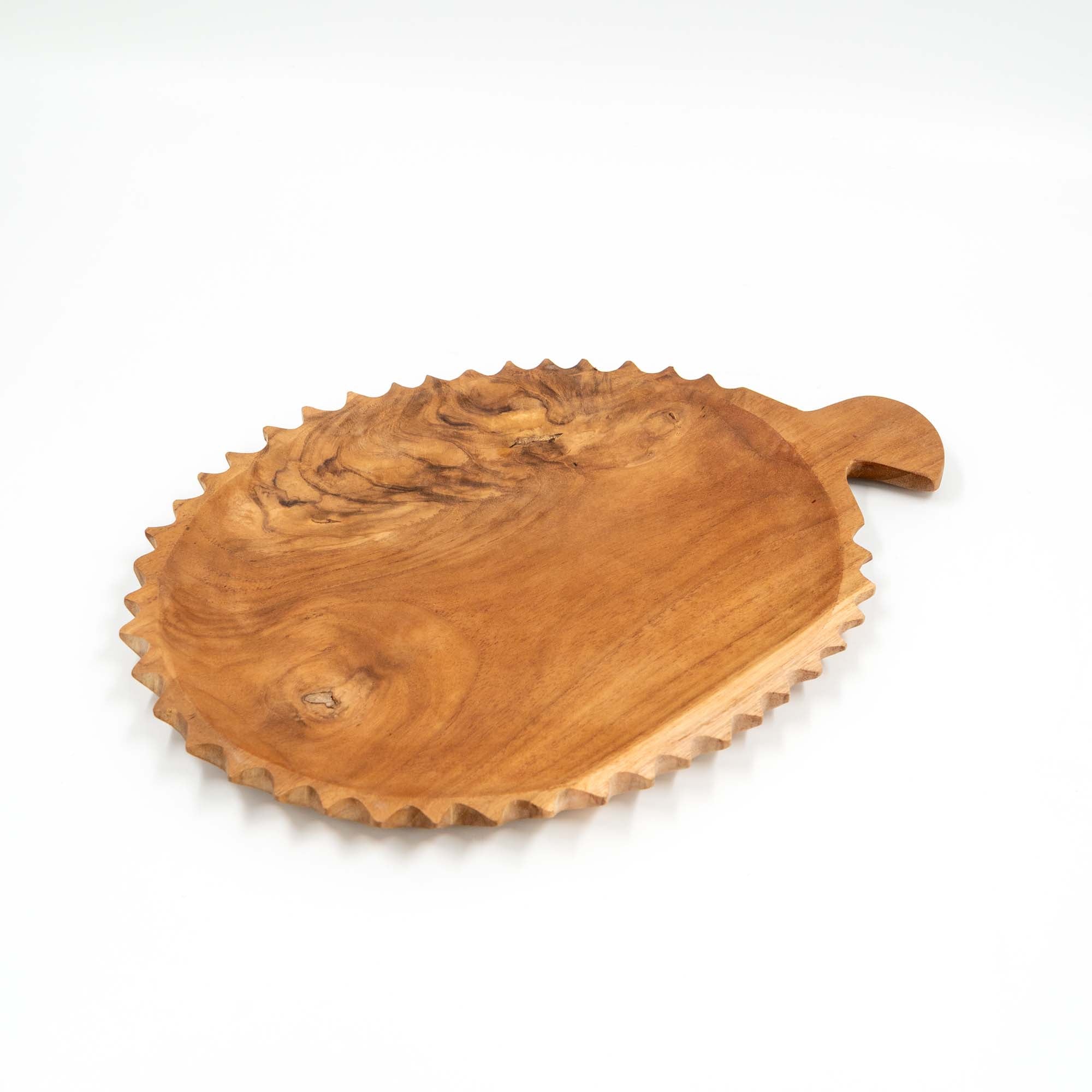 Yarah Teak Wood Zig-Zag Edge Platter