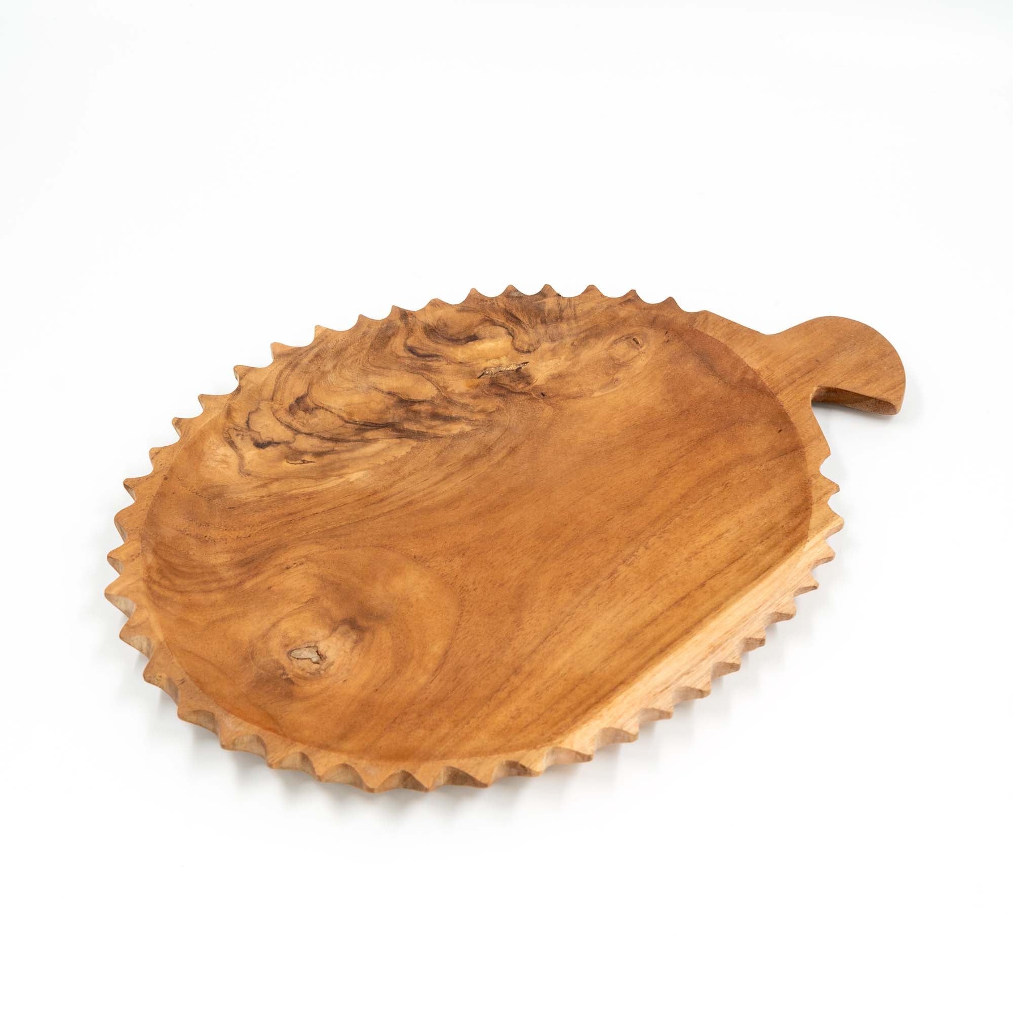 Yarah Teak Wood Zig-Zag Edge Platter