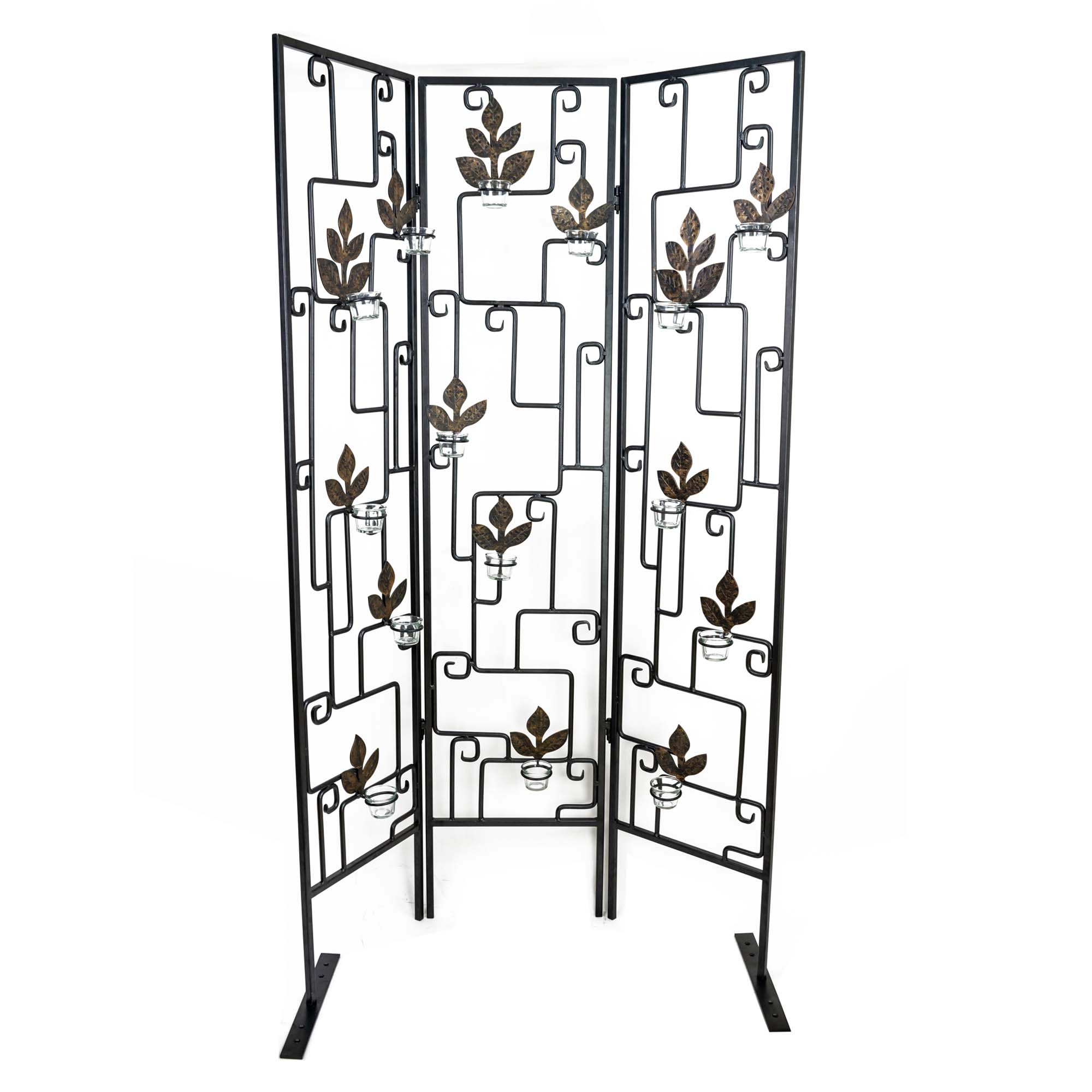 Three Tall Screen With Glass Votives