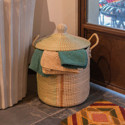 Cylindrical Laundry Basket With Lid