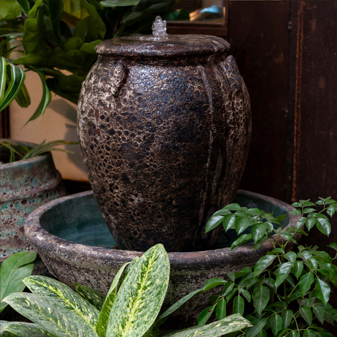 Ceramic Wide Fountain With Base