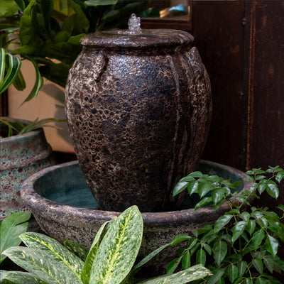 Ceramic Wide Fountain With Base