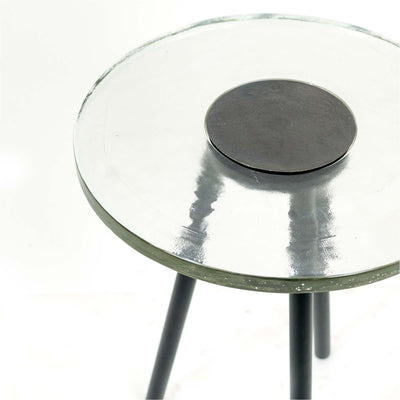 Glass Iron Side Table