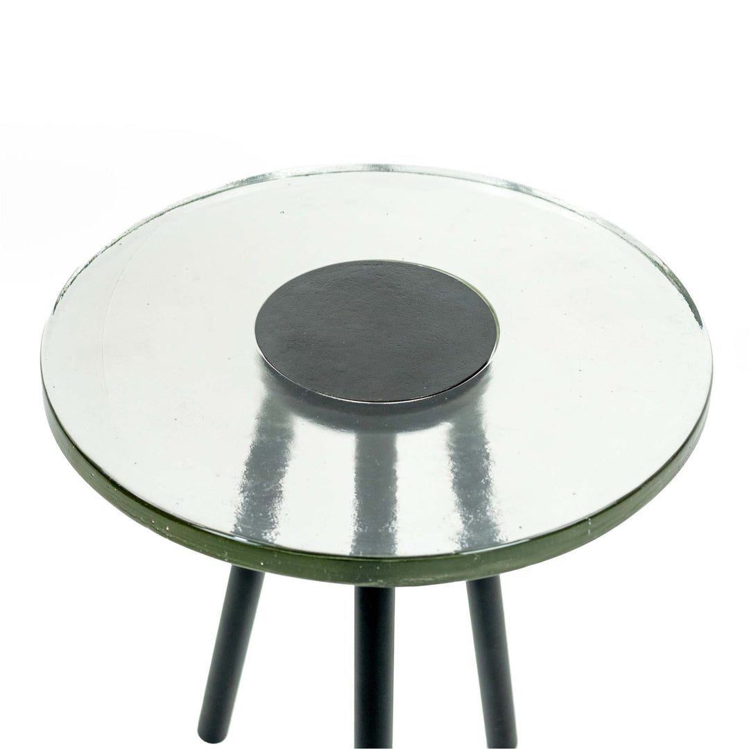 Glass Iron Side Table