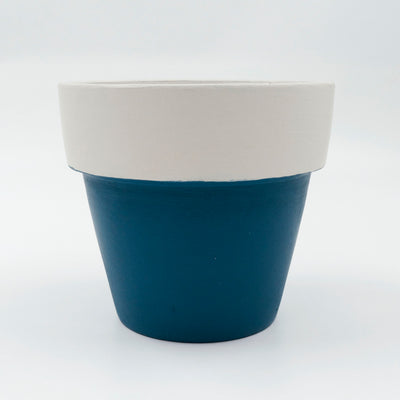 Ceramic Planter with Blue Base Stone Lip