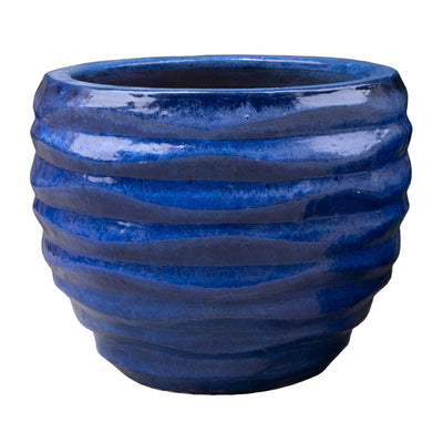 Broad Ruffle Blue Pot