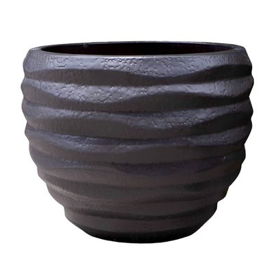 Broad Ruffle Dark Grey Pot