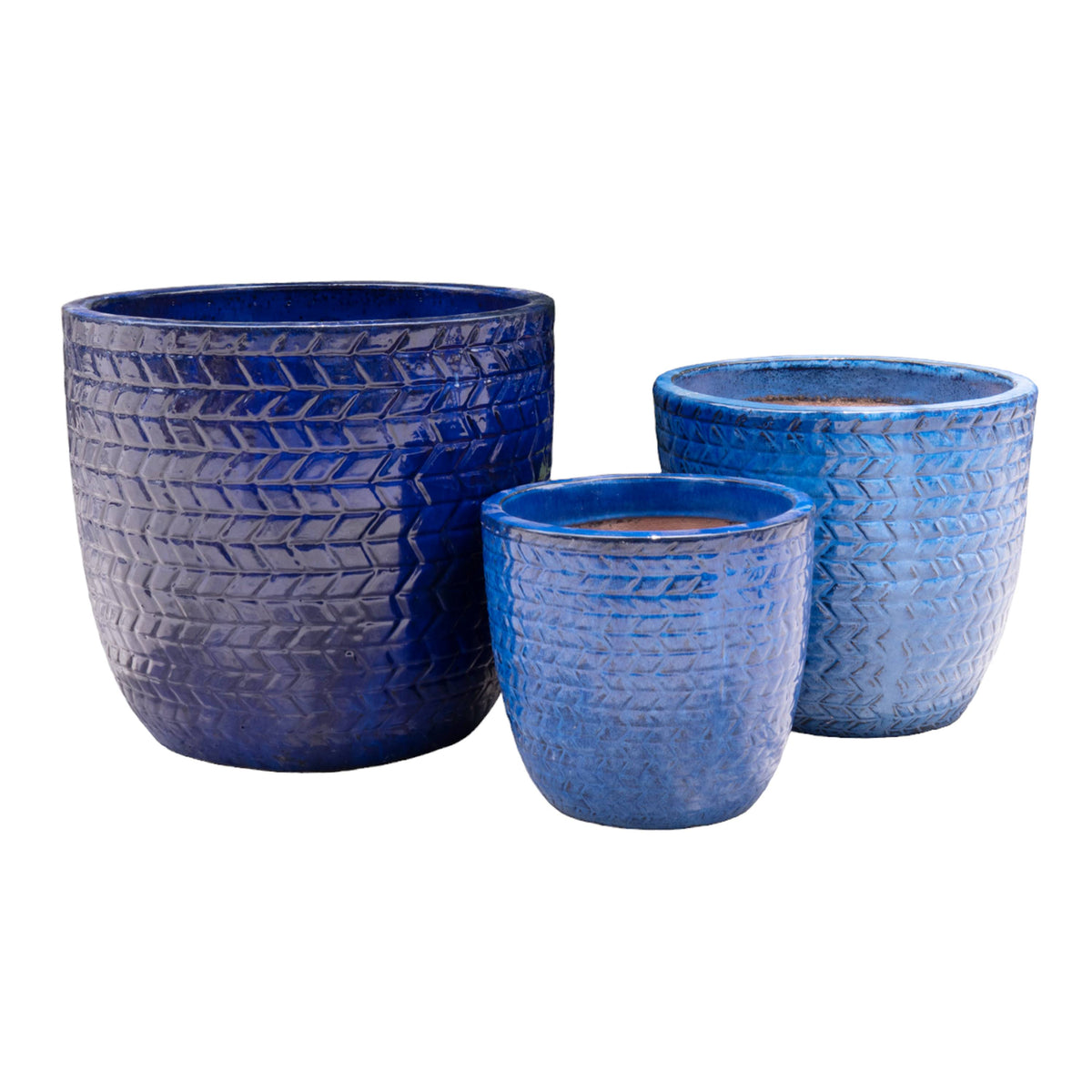 Zigzag Blue Pot