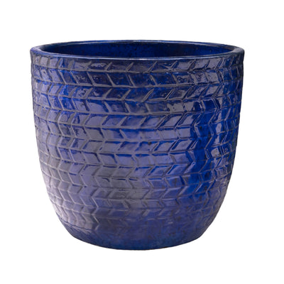 Zigzag Blue Pot