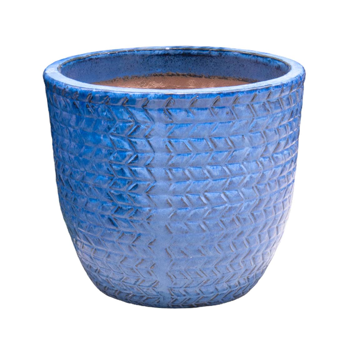 Zigzag Blue Pot