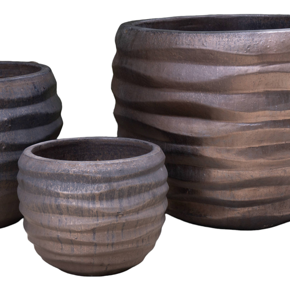 Broad Ruffle Bronze Pot