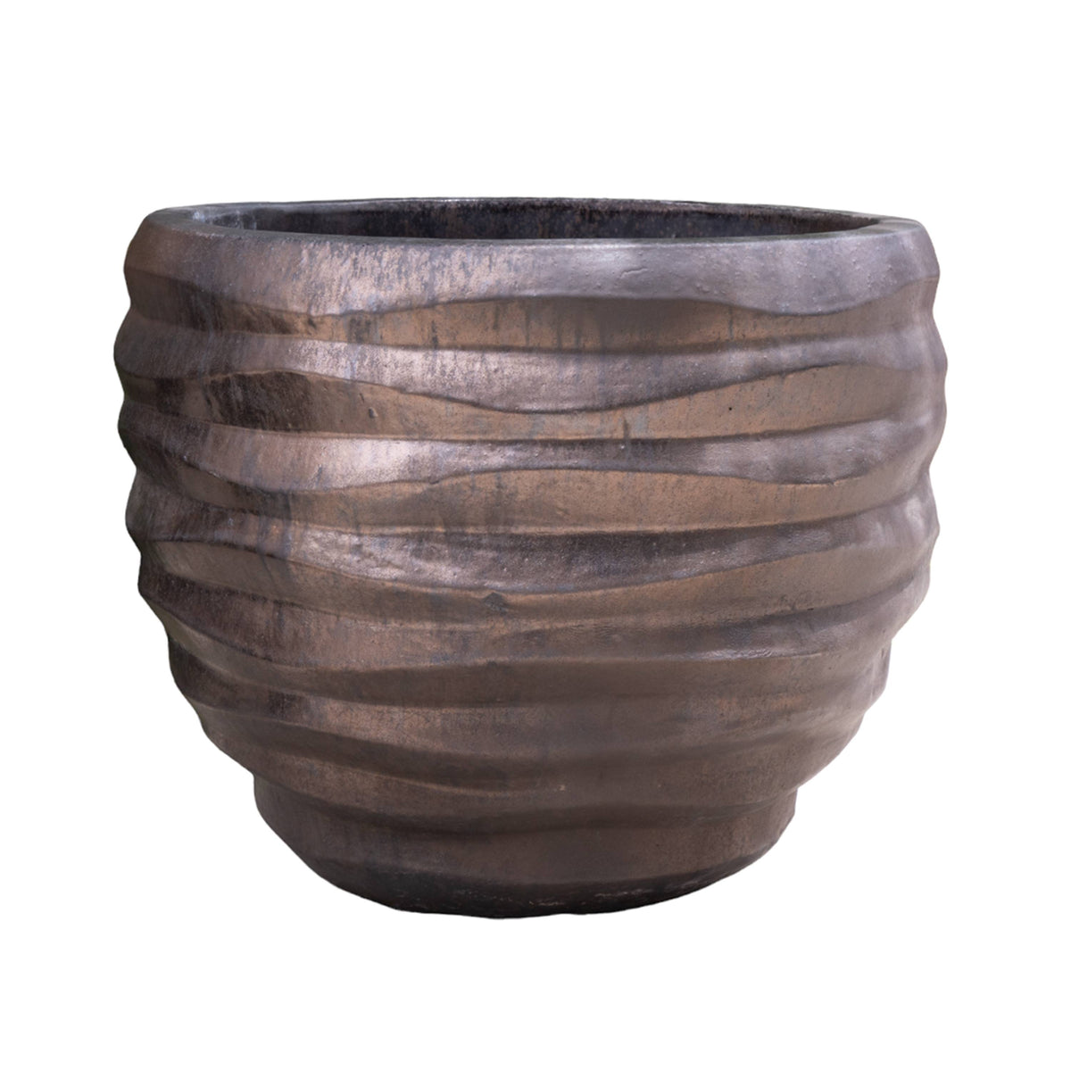 Broad Ruffle Bronze Pot