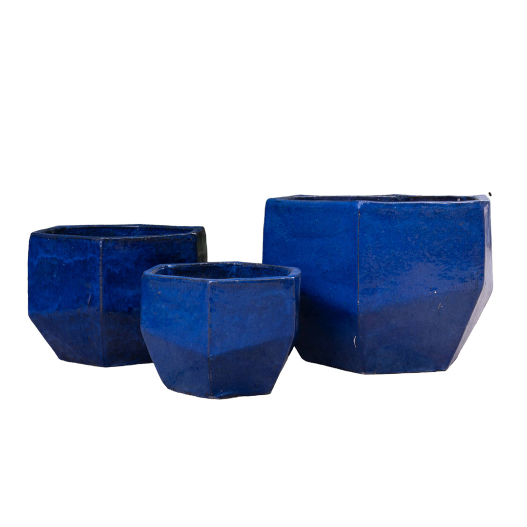 Hexagonal Blue Pot