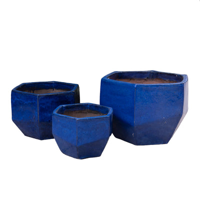Hexagonal Blue Pot