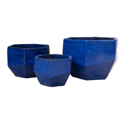 Hexagonal Blue Pot