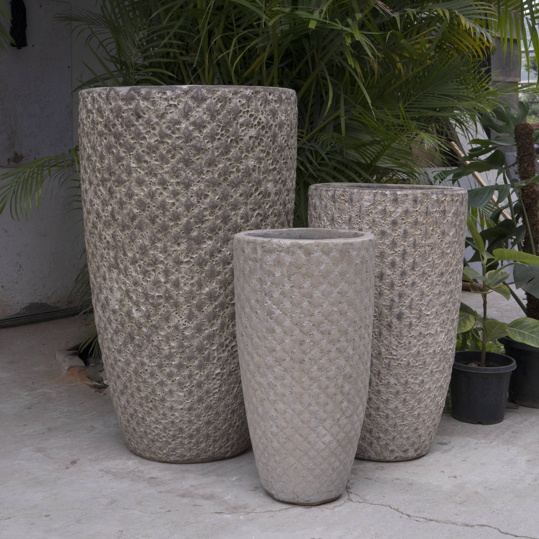 Diamond Tall Ceramic Glazed Pot