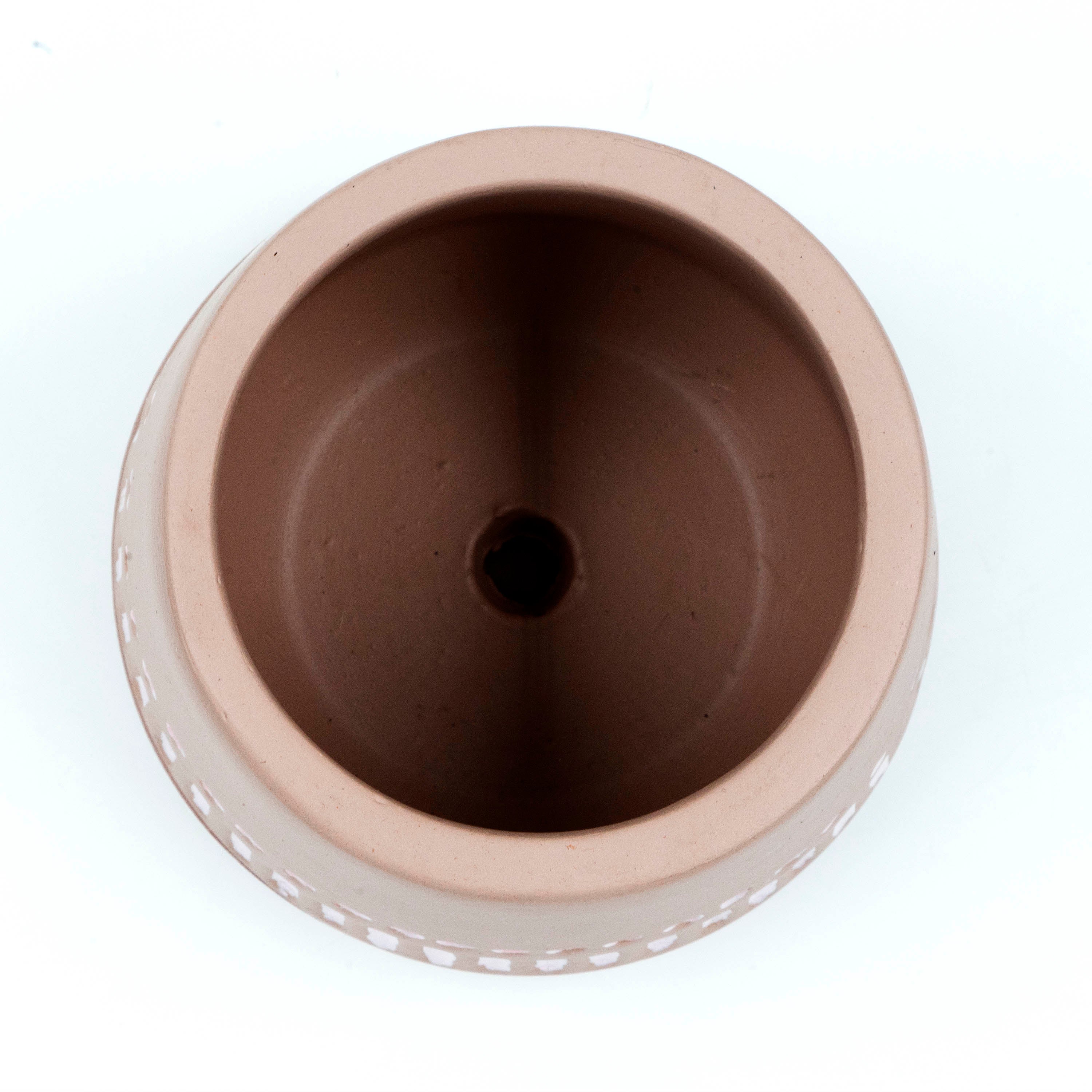 Terracotta Planter Bowl Etched Base