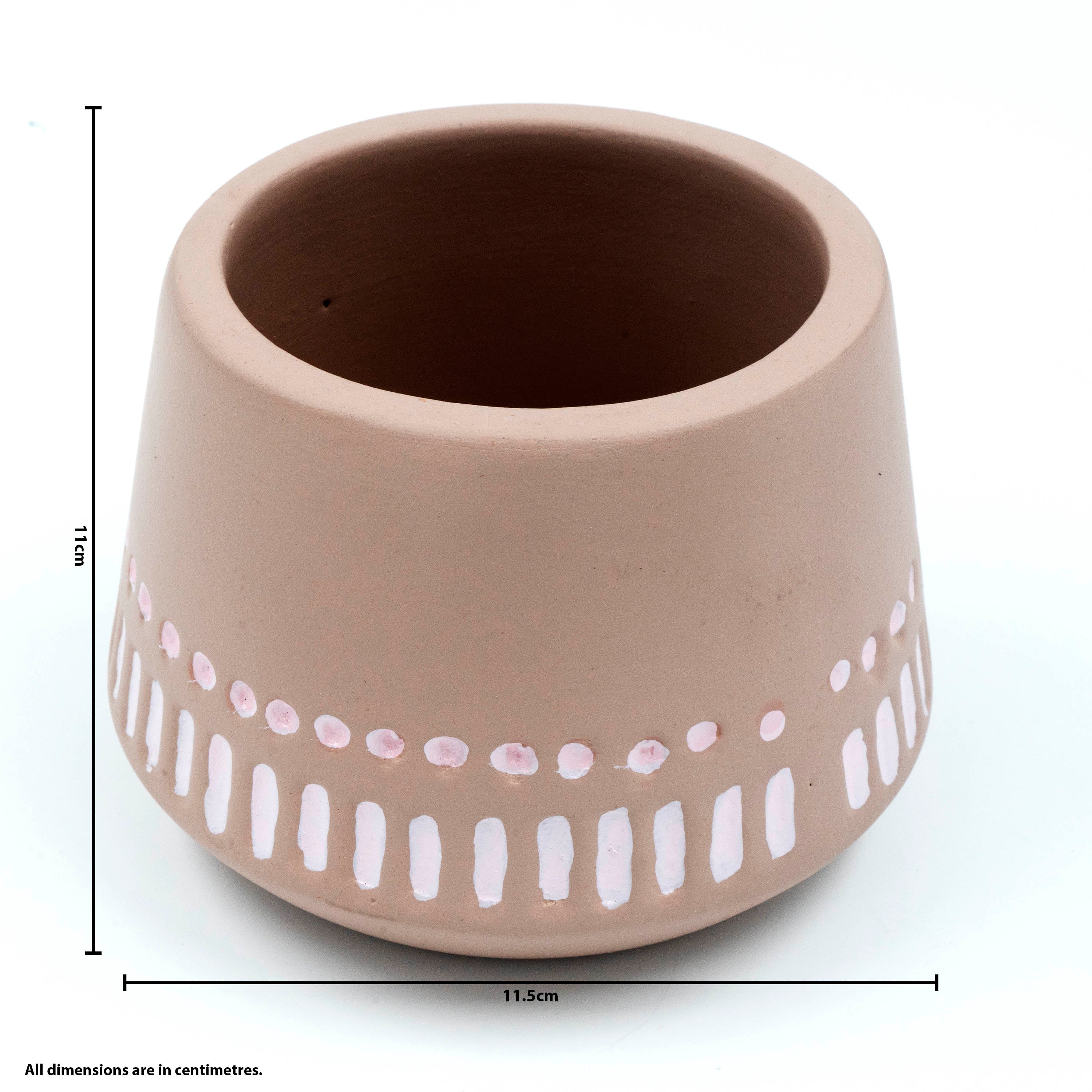 Terracotta Planter Bowl Etched Base