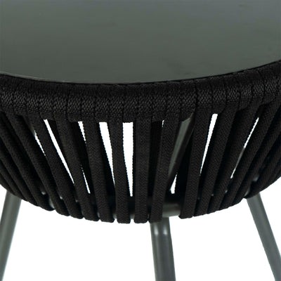 TALL ROPE SIDE TABLE - BLACK