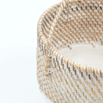 White Rattan Planter Basket