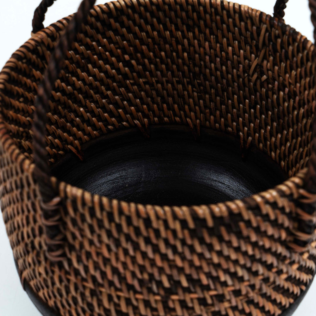 Brown Rattan Planter Basket