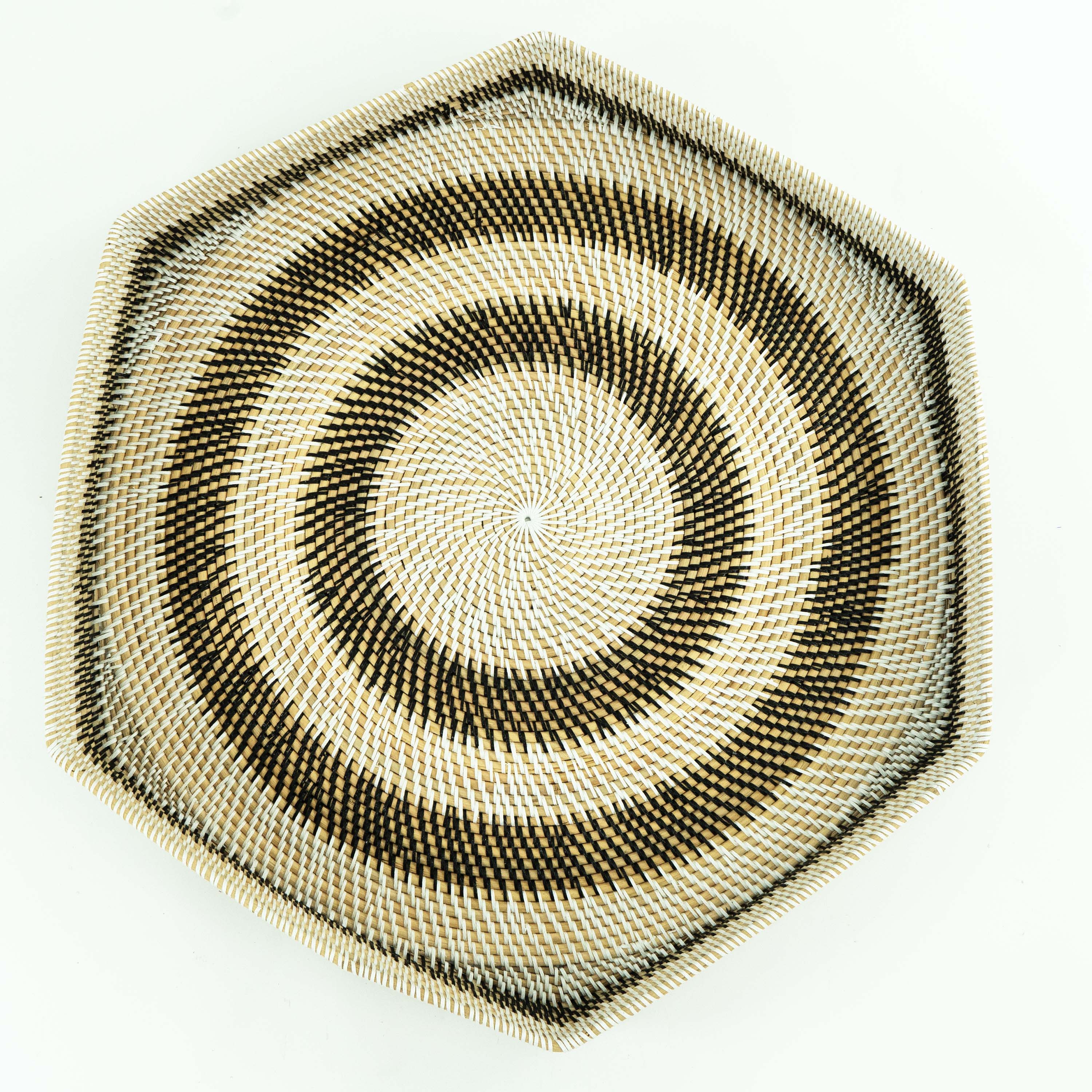 Hexagon Rattan Tray