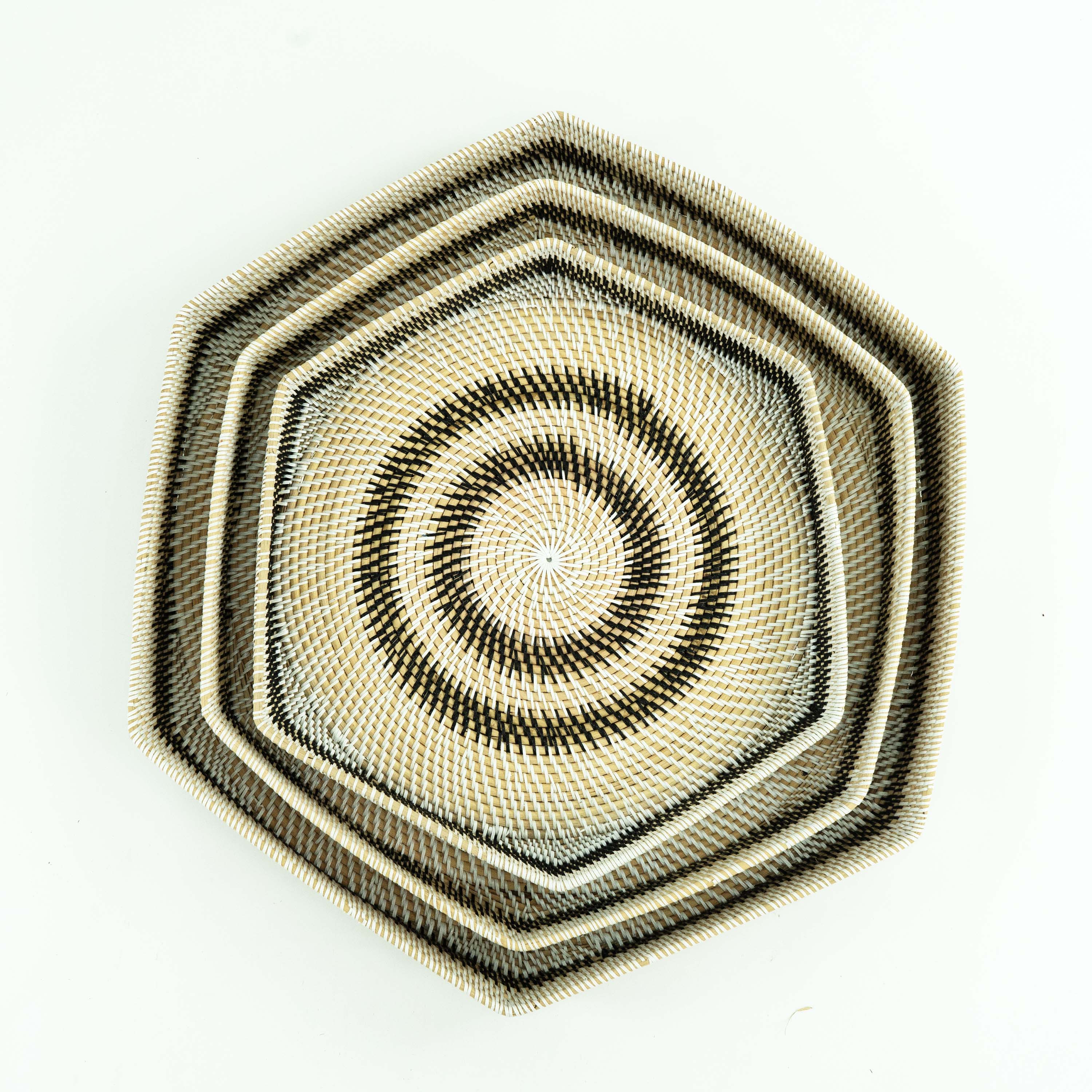 Hexagon Rattan Tray