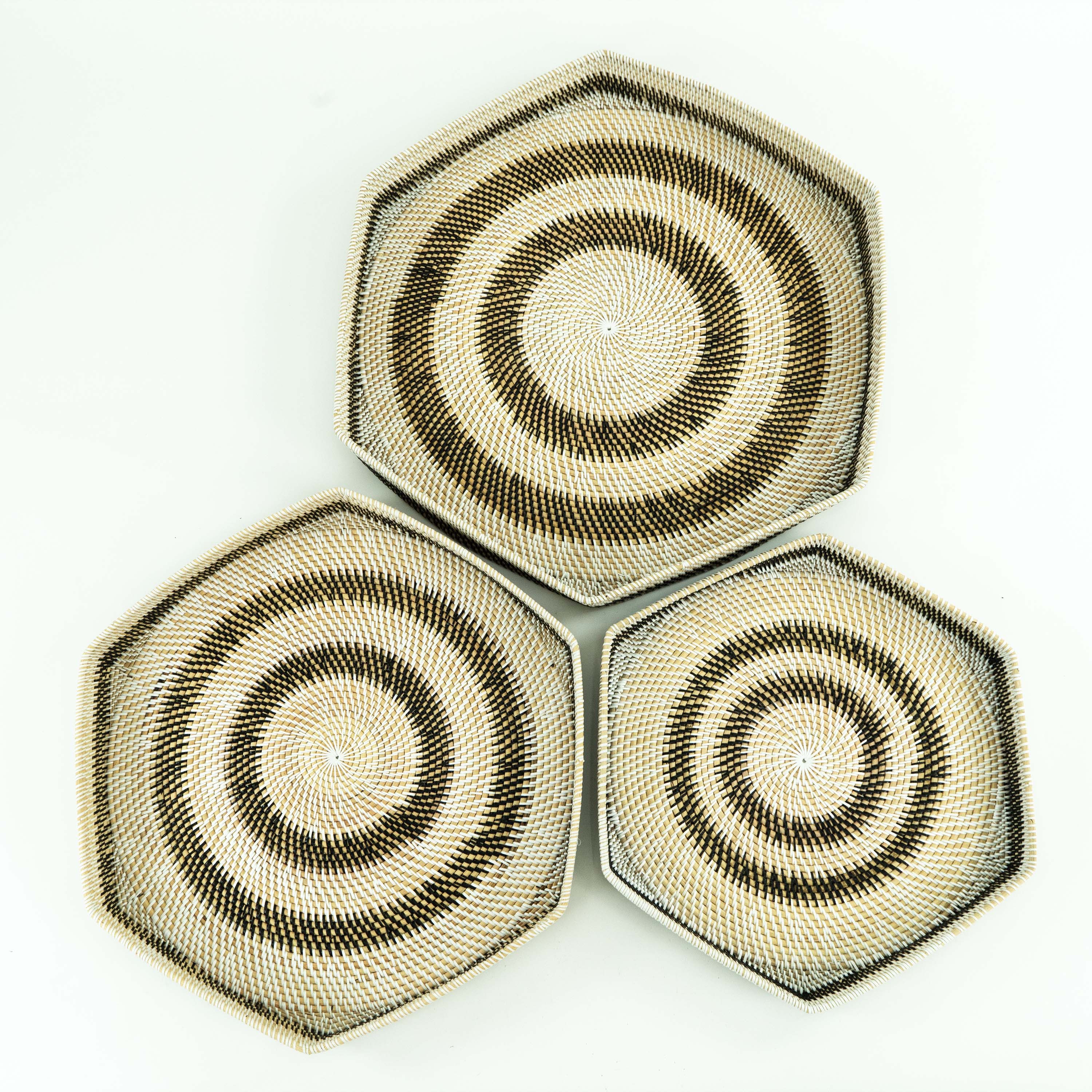 Hexagon Rattan Tray