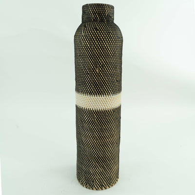 Striped Tall Rattan Vase