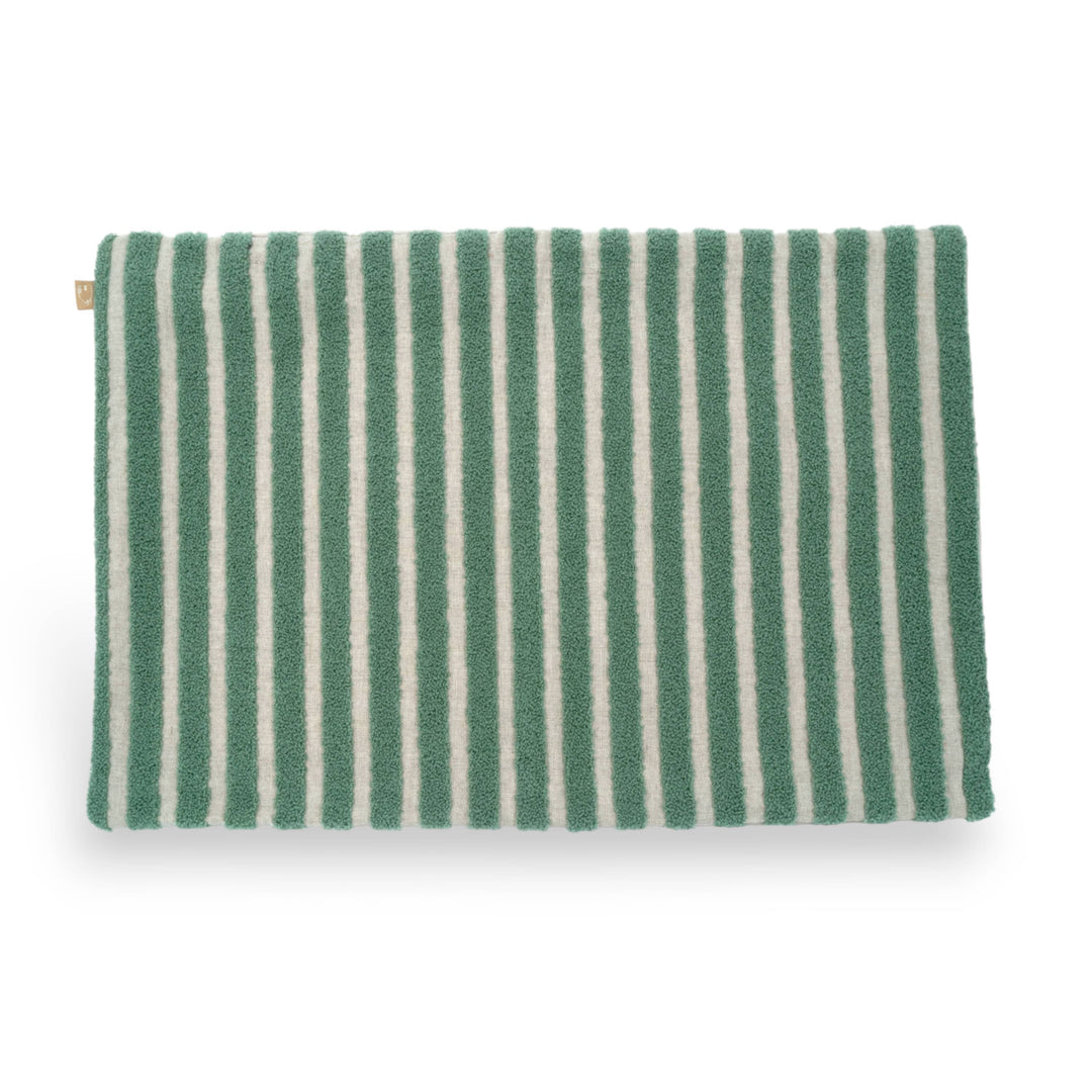Stripe Duck Egg Embroidered Linen Cushion Cover