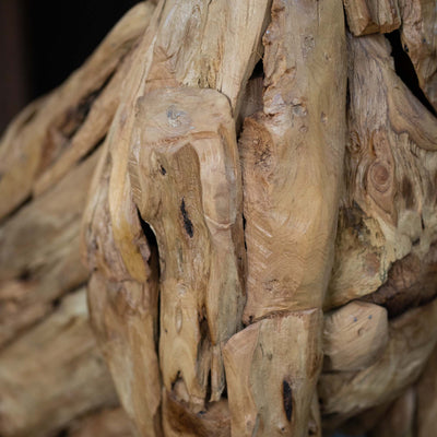 Handcarved Teak Wood Dog Sculpture