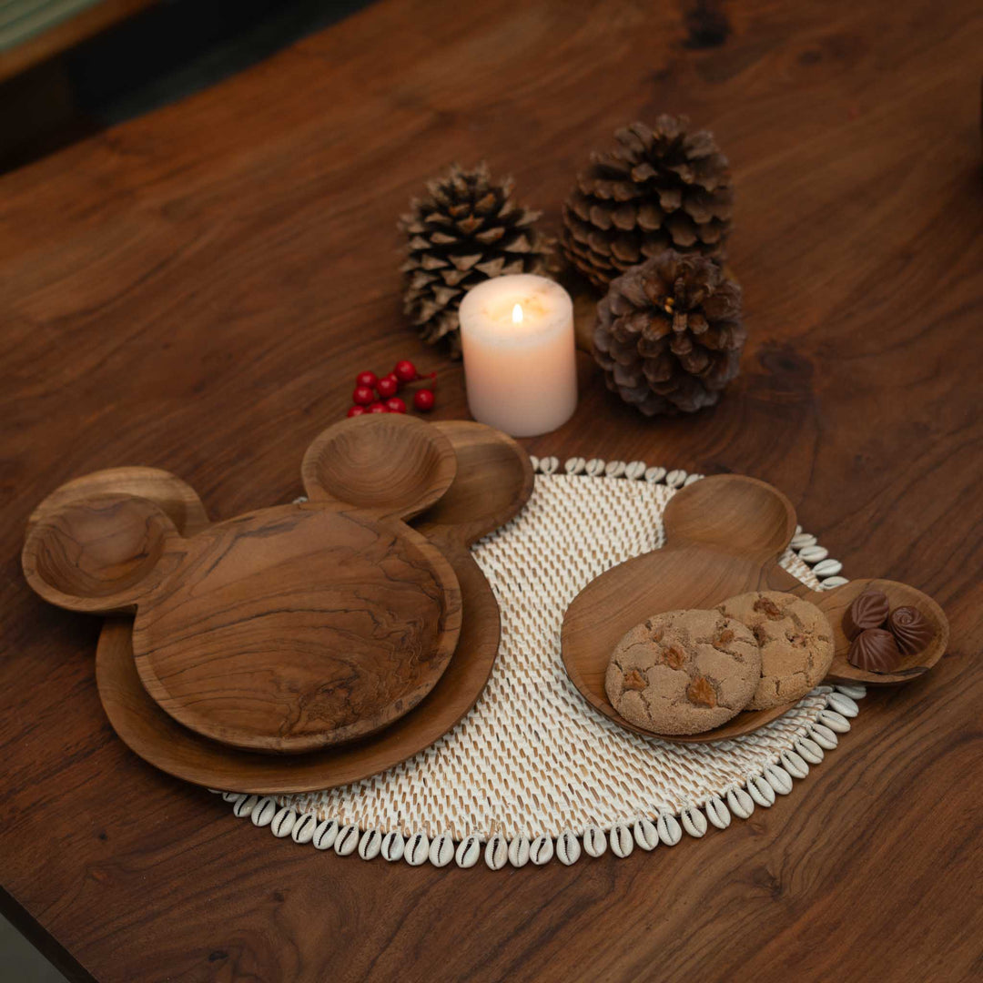 Yarah Teak Wood Mickey Plate