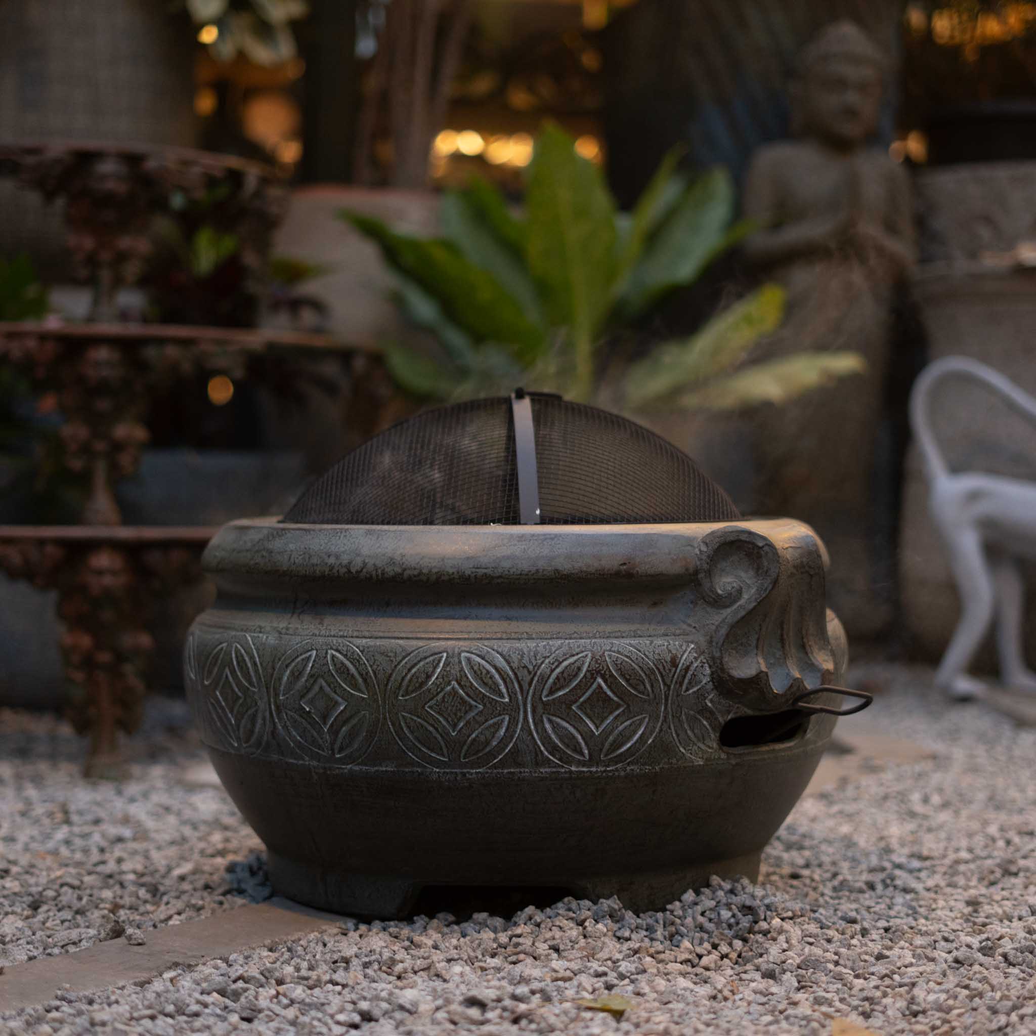 Wide Fiber Clay Firepit