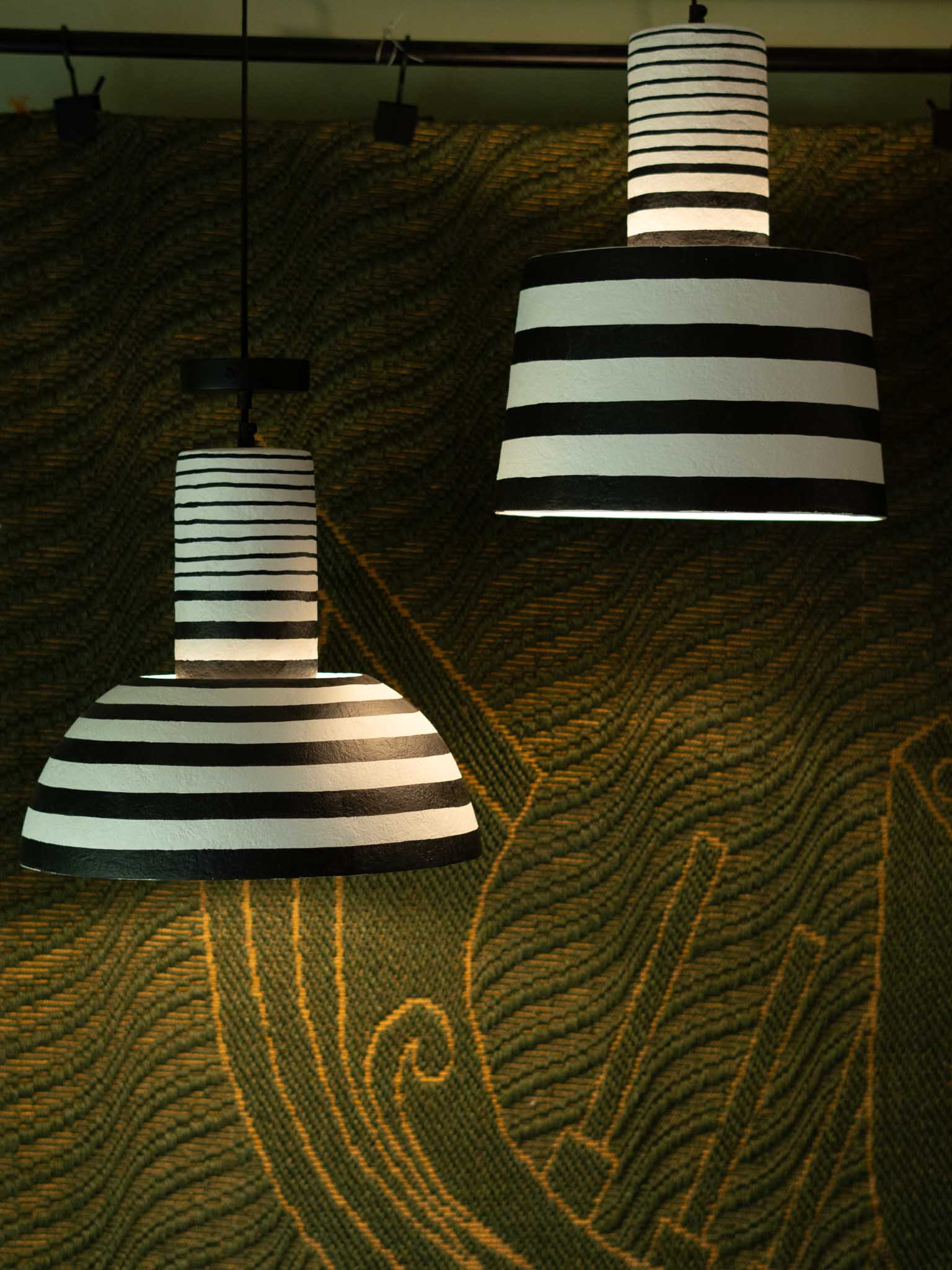 Hand Painted Paper Mache Pendant Lamp