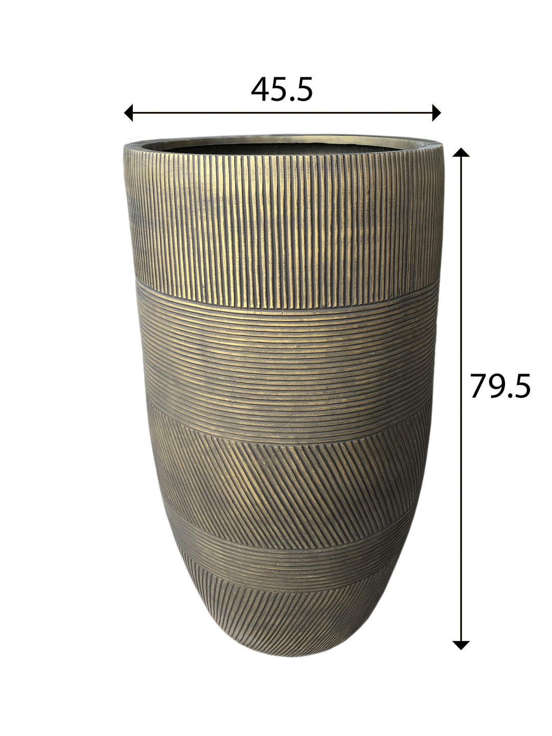 Tall Diagonal Striped Frp Slim Pot