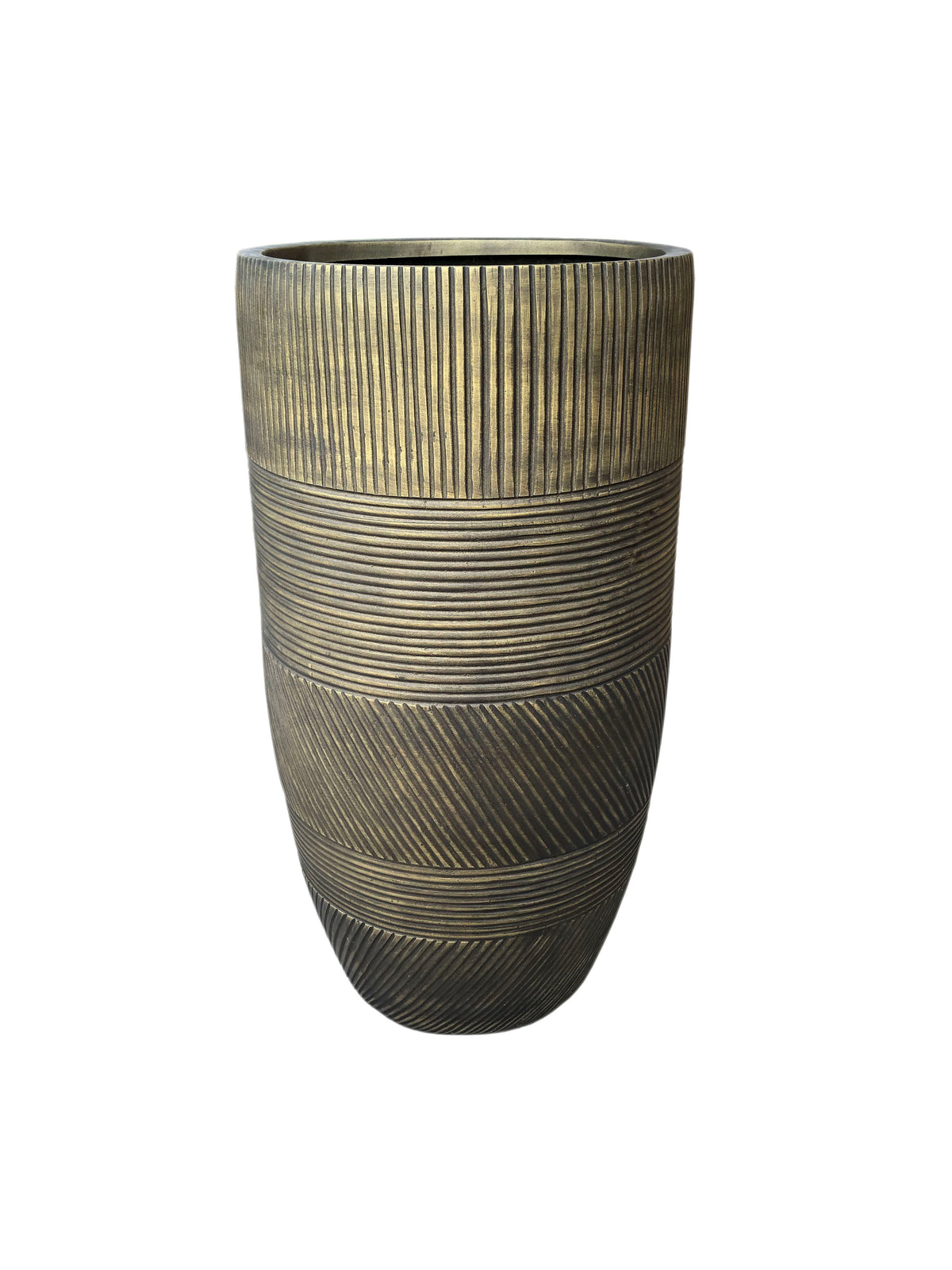 Tall Diagonal Striped Frp Slim Pot